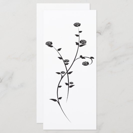 Hochzeitsprogramm für Schwarze und Weiße Rosen Programm (Vorne/Hinten)