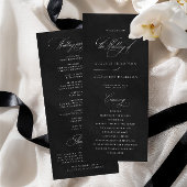 Hochzeitsprogramm für Schwarze Velours-Textur