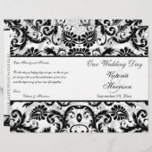 Hochzeitsprogramm für schwarze, weiße, graue, flor (Vorne/Hinten)