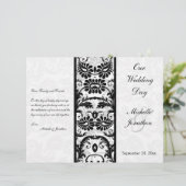 Hochzeitsprogramm für schwarze, weiße, graue, flor (Stehend Vorderseite)