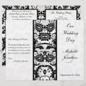 Hochzeitsprogramm für schwarze, weiße, graue, flor (Vorne/Hinten)