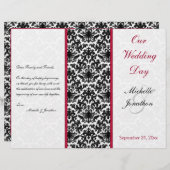 Hochzeitsprogramm für Schwarze, Weiße und Rote Dam (Vorne/Hinten)