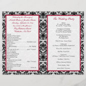 Hochzeitsprogramm für Schwarze, Weiße und Rote Dam (Rückseite)