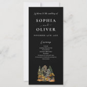 Hochzeitsprogramm für Schwarzer Herbst-Wasserfarbe (Vorderseite)