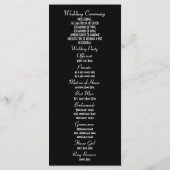 Hochzeitsprogramm für Schwarzes Silber und Gold Programm (Rückseite)