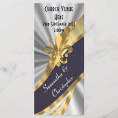 Hochzeitsprogramm für Schwarzes Silber und Gold Programm (Vorderseite)