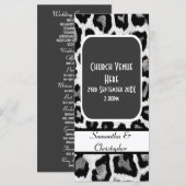 Hochzeitsprogramm für Schwarzweißleoparden Programm (Vorne/Hinten)