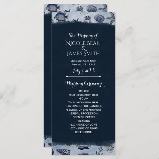 Hochzeitsprogramm für Seefahrer Programm (Vorne/Hinten)