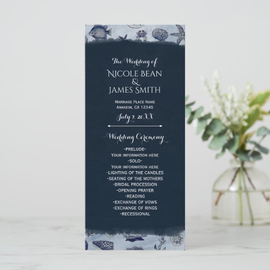 Hochzeitsprogramm für Seefahrer Programm (Stehend Vorderseite)