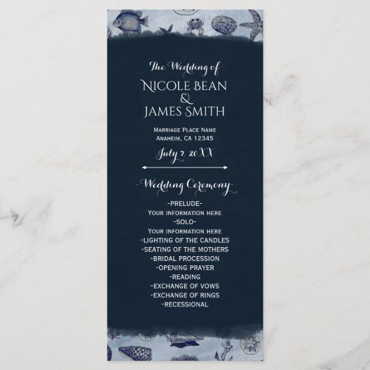 Hochzeitsprogramm für Seefahrer Programm (Vorderseite)