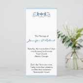 Hochzeitsprogramm für Seestreifen mit floralen Akz Programm (Stehend Vorderseite)