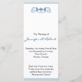 Hochzeitsprogramm für Seestreifen mit floralen Akz Programm (Vorderseite)