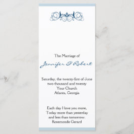 Hochzeitsprogramm für Seestreifen mit floralen Akz Programm