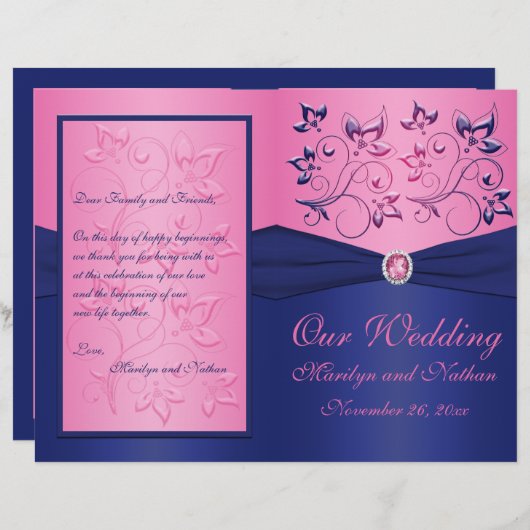 Hochzeitsprogramm für Seestreitkräfte und Rosa (Vorne/Hinten)