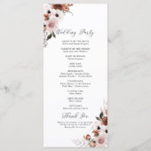 Hochzeitsprogramm für Seidenblumen Programm (Rückseite)