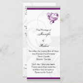 Hochzeitsprogramm für Silber und Lila Herz Programm (Vorne/Hinten)