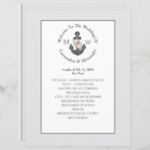 Hochzeitsprogramm für Silberne graue Nautic Floral (Vorne/Hinten)