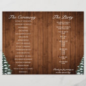 Hochzeitsprogramm für Snowy Wood & Forest Country  (Rückseite)