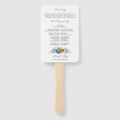 Hochzeitsprogramm für Sonnenblumen-Blauschiefer Fächer (Rückseite)