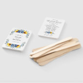 Hochzeitsprogramm für Sonnenblumen-Blauschiefer Fächer (Non-assembled)