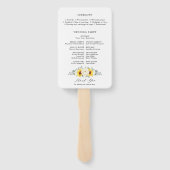 Hochzeitsprogramm für Sonnenblumen Elfenbeinpeony Fächer (Rückseite)