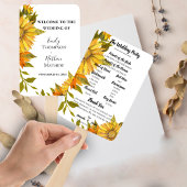 Hochzeitsprogramm für Sonnenblumen Fächer