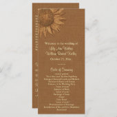 Hochzeitsprogramm für Sonnenblumen im Herbst Programm (Vorne/Hinten)