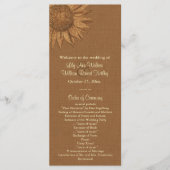 Hochzeitsprogramm für Sonnenblumen im Herbst Programm (Vorderseite)