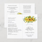 Hochzeitsprogramm für Sonnenblumen oder andere Ver (Vorne/Hinten)