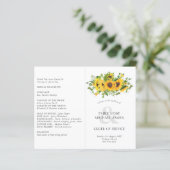 Hochzeitsprogramm für Sonnenblumen oder andere Ver (Stehend Vorderseite)