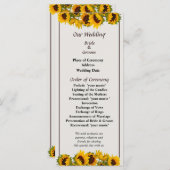 Hochzeitsprogramm für Sonnenblumen Programm (Vorne/Hinten)