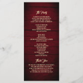 Hochzeitsprogramm für Sonnenblumen Programm (Rückseite)