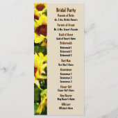 Hochzeitsprogramm für Sonnenblumen Programm (Rückseite)