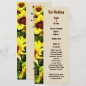 Hochzeitsprogramm für Sonnenblumen Programm (Vorne/Hinten)
