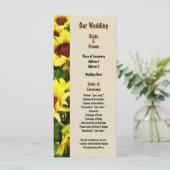 Hochzeitsprogramm für Sonnenblumen Programm (Stehend Vorderseite)