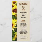 Hochzeitsprogramm für Sonnenblumen Programm (Vorderseite)