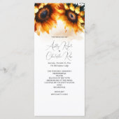 Hochzeitsprogramm für Sonnenblumen - Rustikal Programm (Vorderseite)