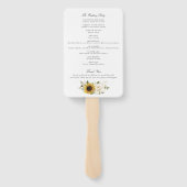 Hochzeitsprogramm für Sonnenblumen Weiße Blume Fächer (Rückseite)