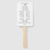 Hochzeitsprogramm für Sonnenblumenfelder Fächer (Rückseite)