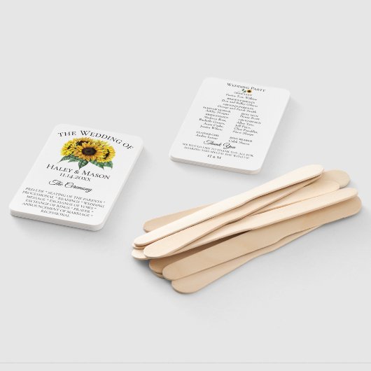 Hochzeitsprogramm für Sonnenblumenfelder Fächer (Non-assembled)