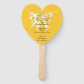 Hochzeitsprogramm für sonniges Gelb und Weißes Chi Fächer (Rückseite)