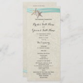 Hochzeitsprogramm für Starfish und Aqua Ribbon Programm (Vorne/Hinten)