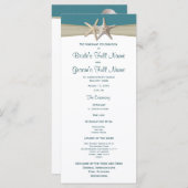 Hochzeitsprogramm für Starfish und Burlap Beach Programm (Vorne/Hinten)