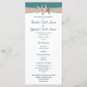 Hochzeitsprogramm für Starfish und Burlap Beach Programm (Vorderseite)