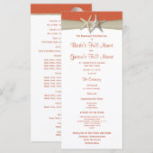 Hochzeitsprogramm für Starfish und Burlap Beach Programm (Vorne/Hinten)