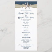 Hochzeitsprogramm für Starfish und Burlap Blue Bea Programm (Vorderseite)