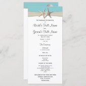 Hochzeitsprogramm für Starfish und Burlap Coral Be Programm (Vorne/Hinten)