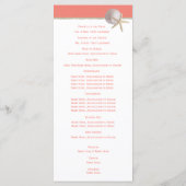 Hochzeitsprogramm für Starfish und Burlap Coral Be Programm (Rückseite)