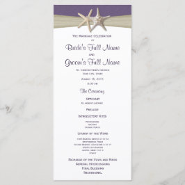 Hochzeitsprogramm für Starfish und Burlap Lila Bea Programm