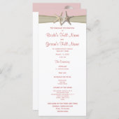 Hochzeitsprogramm für Starfish und Burlap Pink Bea Programm (Vorne/Hinten)